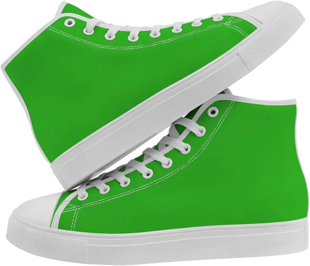 Green High Top Canvas Shoes High Top Sneakers Lace Up Casual Shoes Gifts for Dad Mom