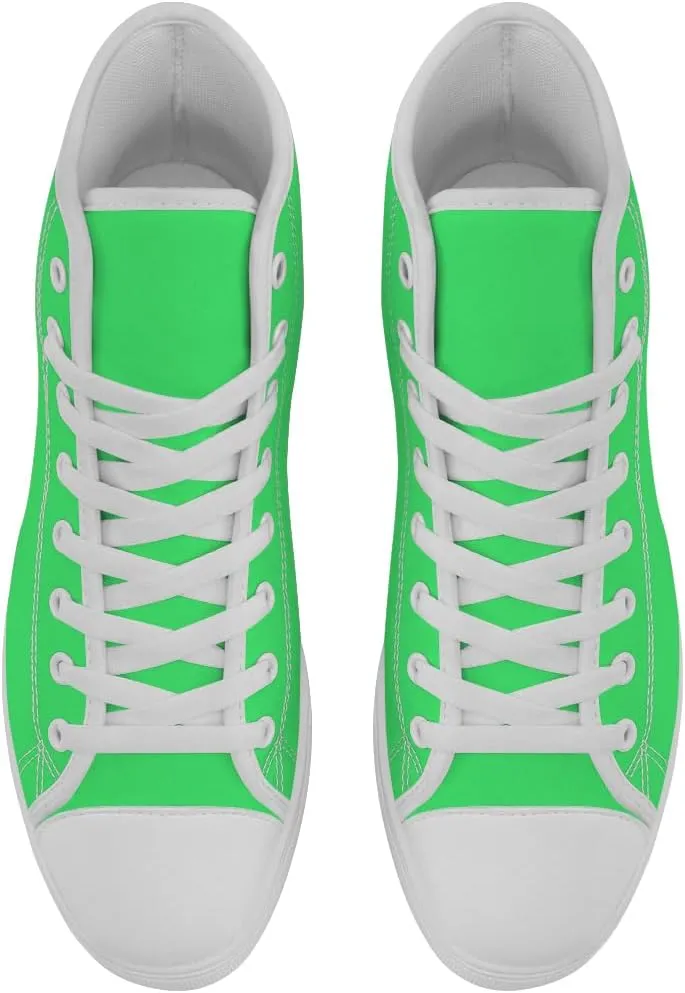 Green High Top Canvas Shoes High Top Sneakers Lace Up Casual Shoes Gifts for Dad Mom