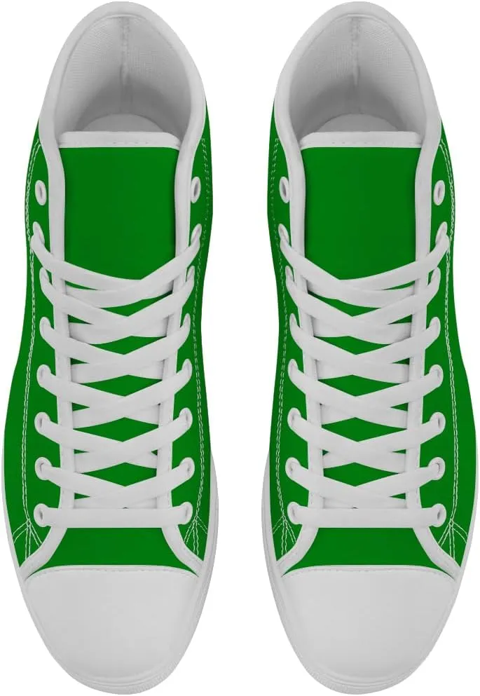 Green High Top Canvas Shoes High Top Sneakers Lace Up Casual Shoes Gifts for Dad Mom