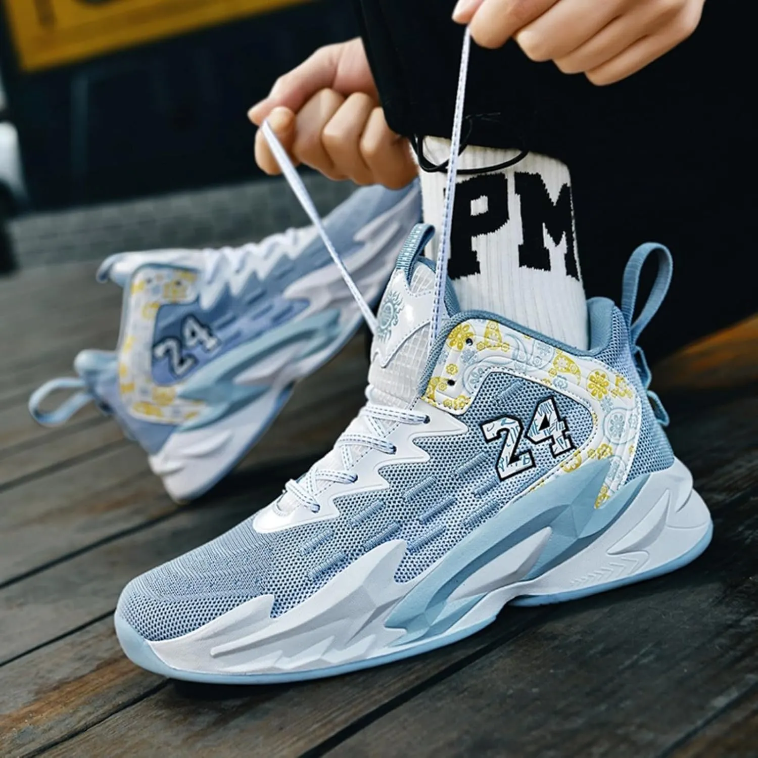 High Top Basketball Shoes Men's Sport Shoes Anti Slip Lightweight Man Fashion Sneakers Running Walking Workout Casual Wear