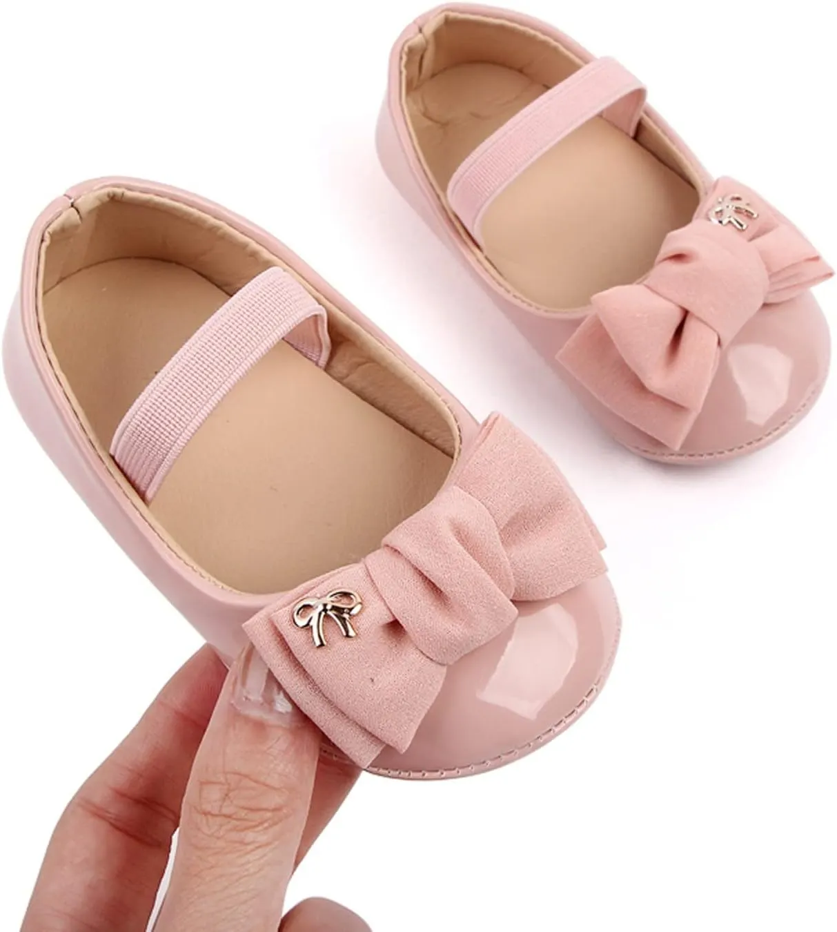 Infant Baby Girl Mary Jane Dress Shoes Ballet Flats for Toddler Kid Wedding Party School Shoes Bowknot Shoes