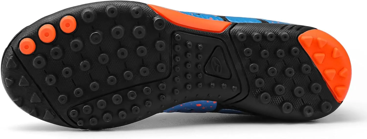 Kids Indoor Soccer Shoes Athletic Outdoor Turf Soccer Cleats Lace Up for Boys Girls