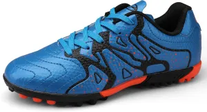 Kids Indoor Soccer Shoes Athletic Outdoor Turf Soccer Cleats Lace Up for Boys Girls