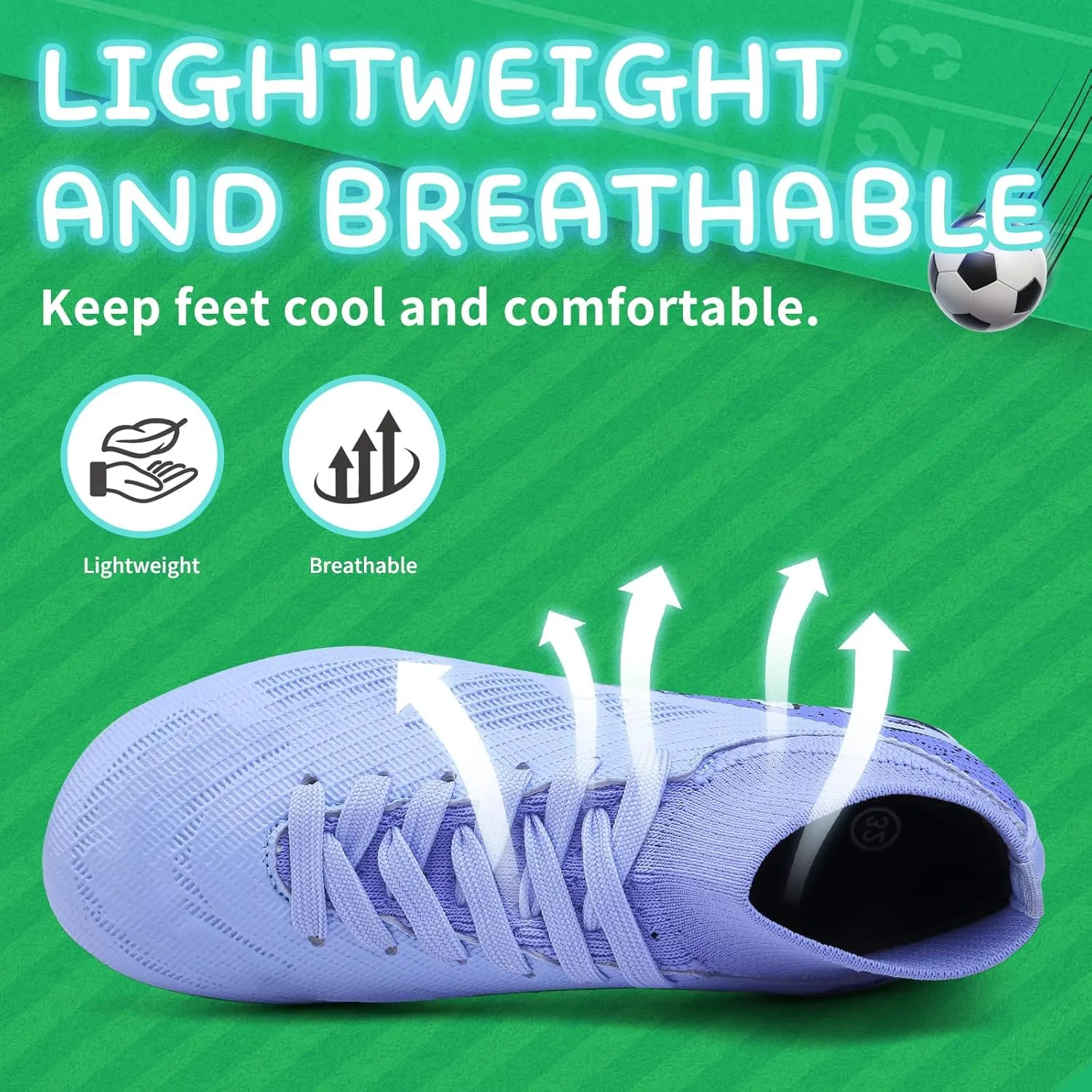 Kids Soccer Cleats Boys Football Cleats Girls Turf Soccer Shoes AG/FG