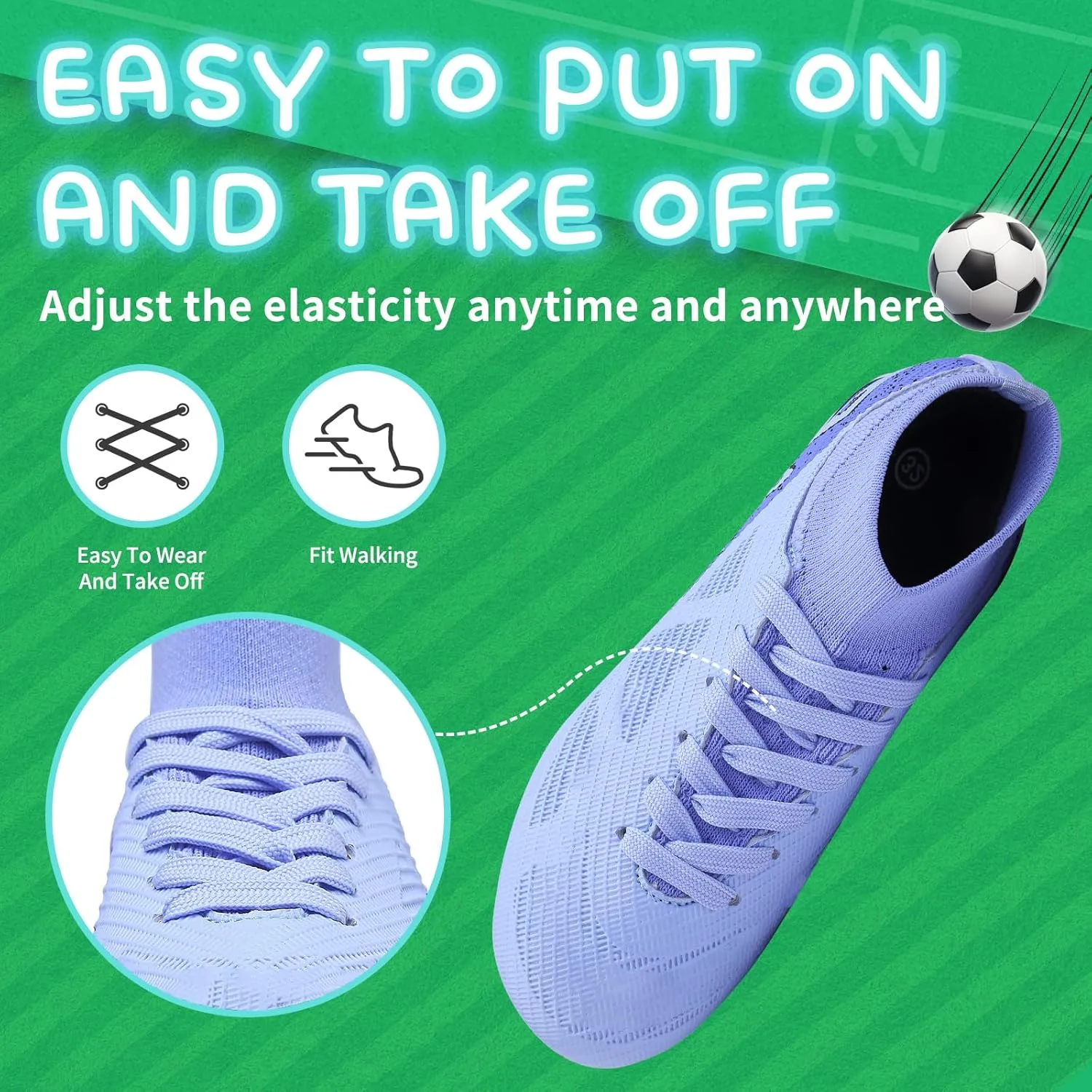 Kids Soccer Cleats Boys Football Cleats Girls Turf Soccer Shoes AG/FG