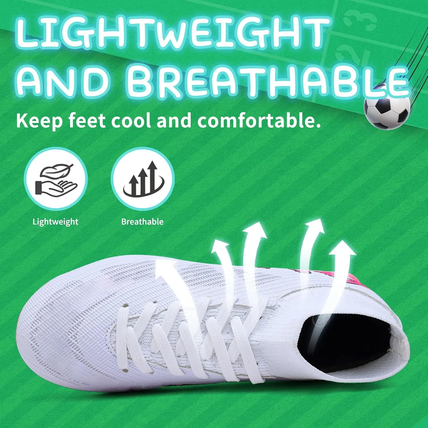 Kids Soccer Cleats Boys Football Cleats Girls Turf Soccer Shoes AG/FG