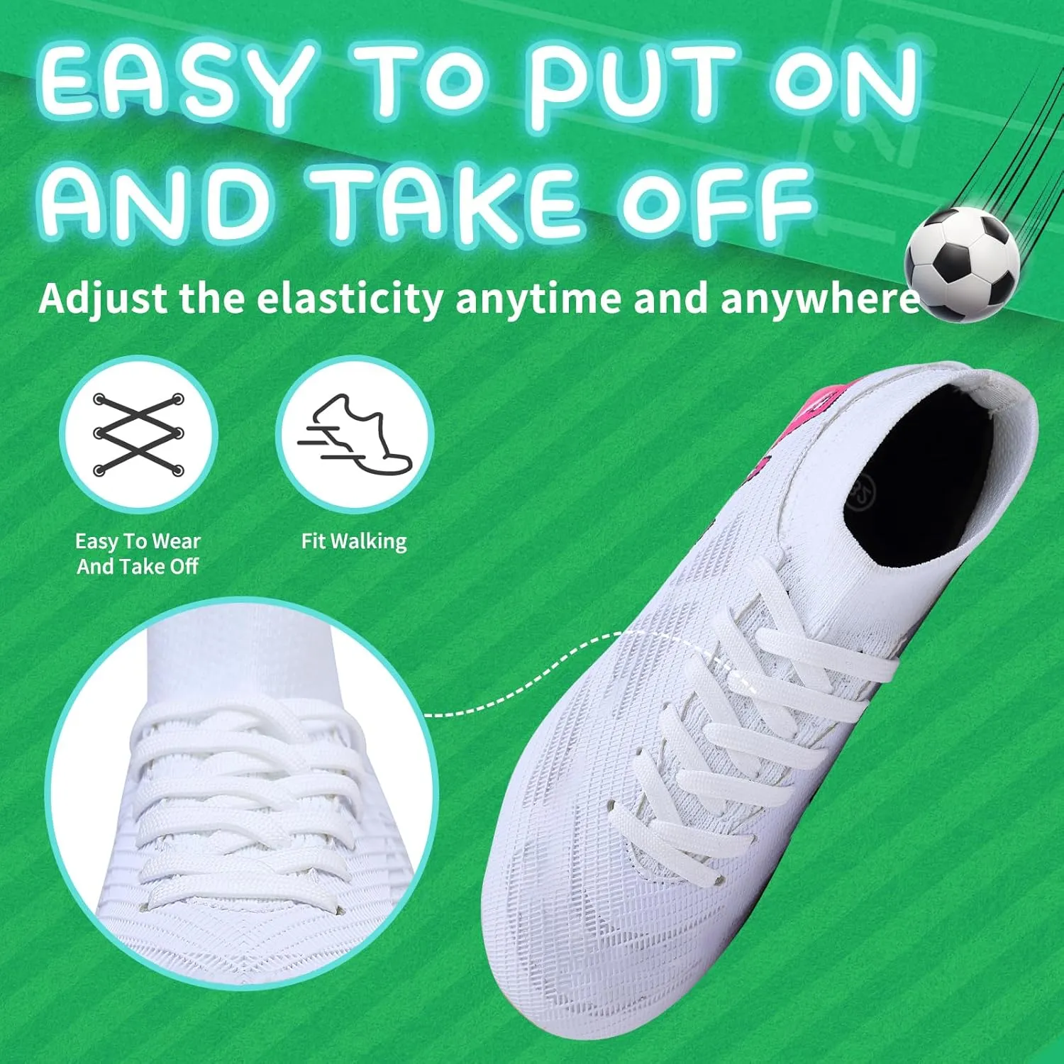 Kids Soccer Cleats Boys Football Cleats Girls Turf Soccer Shoes AG/FG