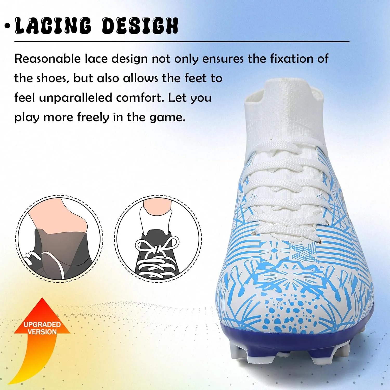 Kids Soccer Cleats Boys Girls Football Cleats Turf Soccer Shoes AG/FG