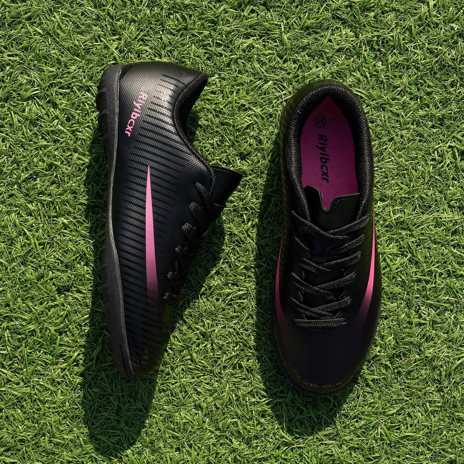 Kids Soccer Cleats Unisex-Child Lightweight Football Shoes Turf Youth Boys Girls Futsal Training Indoor Outdoor