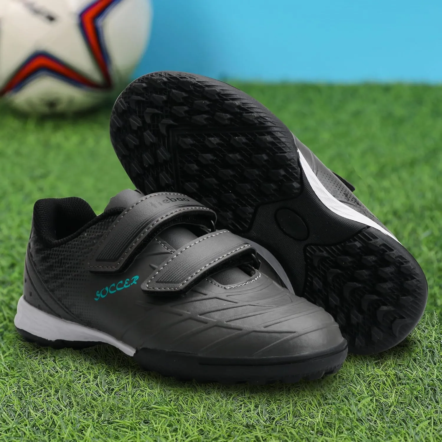Kids Soccer Shoes Turf Cleats Outdoor for Toddler/Little/Big Boys Girls