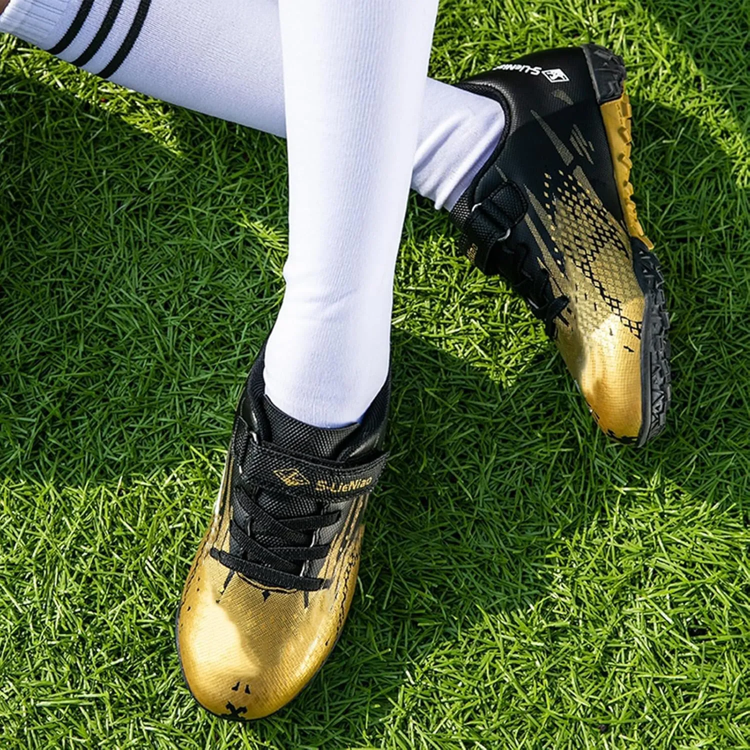Kids Turf Soccer Shoes Boys Girls Youth Indoor Outdoor Soccer Cleats Football Shoes (Toddler/Little Kid/Big Kid)
