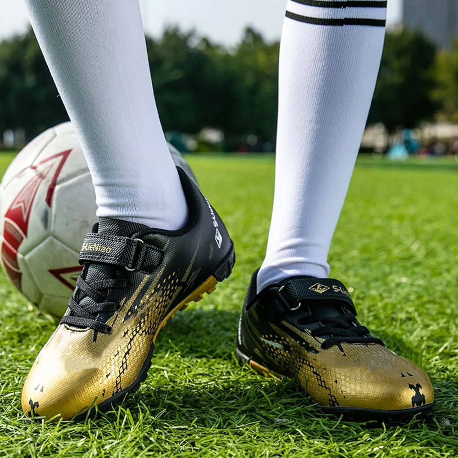 Kids Turf Soccer Shoes Boys Girls Youth Indoor Outdoor Soccer Cleats Football Shoes (Toddler/Little Kid/Big Kid)