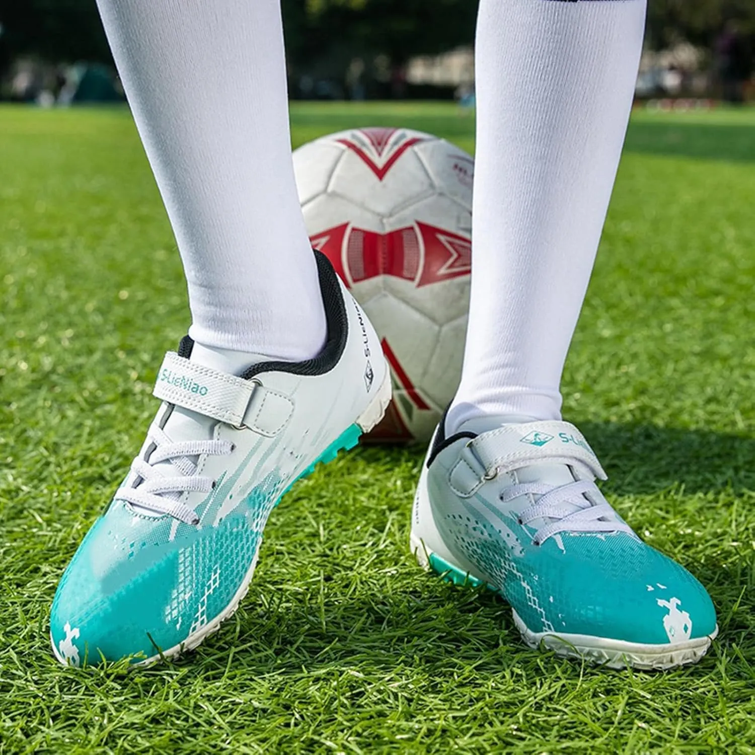 Kids Turf Soccer Shoes Boys Girls Youth Indoor Outdoor Soccer Cleats Football Shoes (Toddler/Little Kid/Big Kid)
