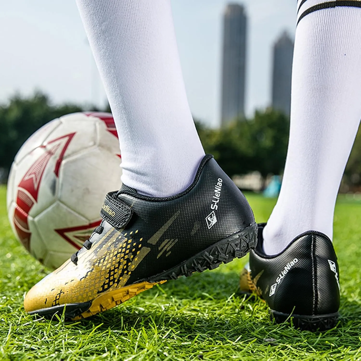 Kids Turf Soccer Shoes Boys Girls Youth Indoor Outdoor Soccer Cleats Football Shoes (Toddler/Little Kid/Big Kid)