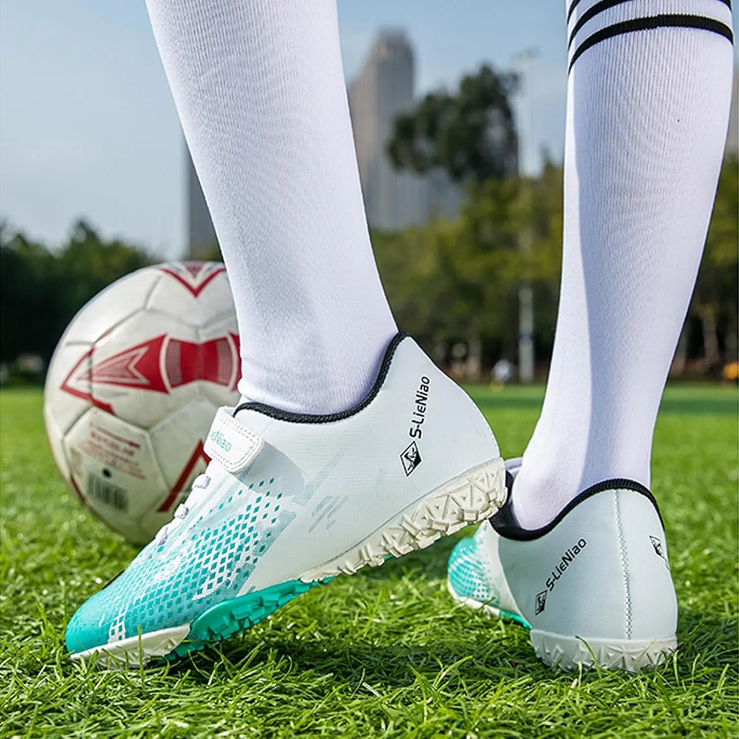 Kids Turf Soccer Shoes Boys Girls Youth Indoor Outdoor Soccer Cleats Football Shoes (Toddler/Little Kid/Big Kid)