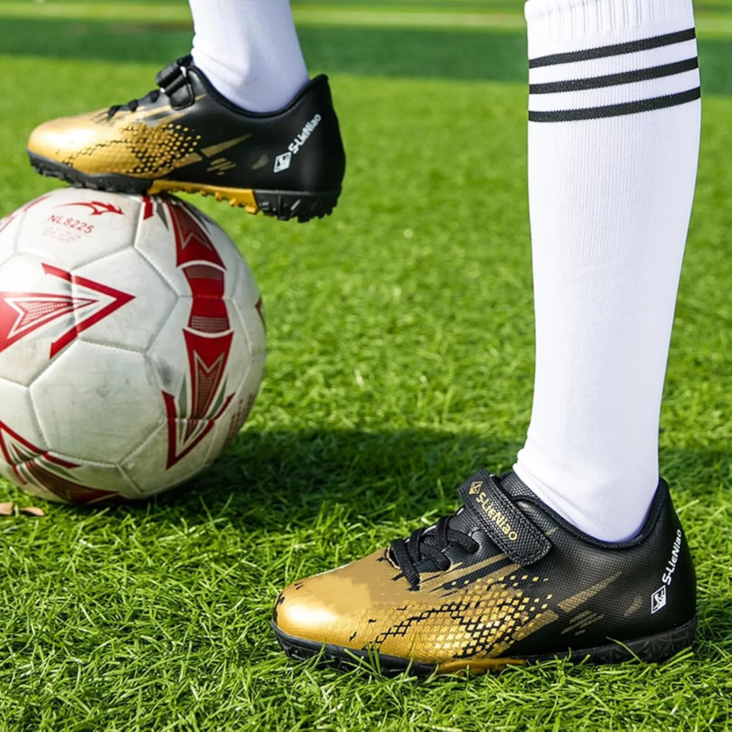 Kids Turf Soccer Shoes Boys Girls Youth Indoor Outdoor Soccer Cleats Football Shoes (Toddler/Little Kid/Big Kid)