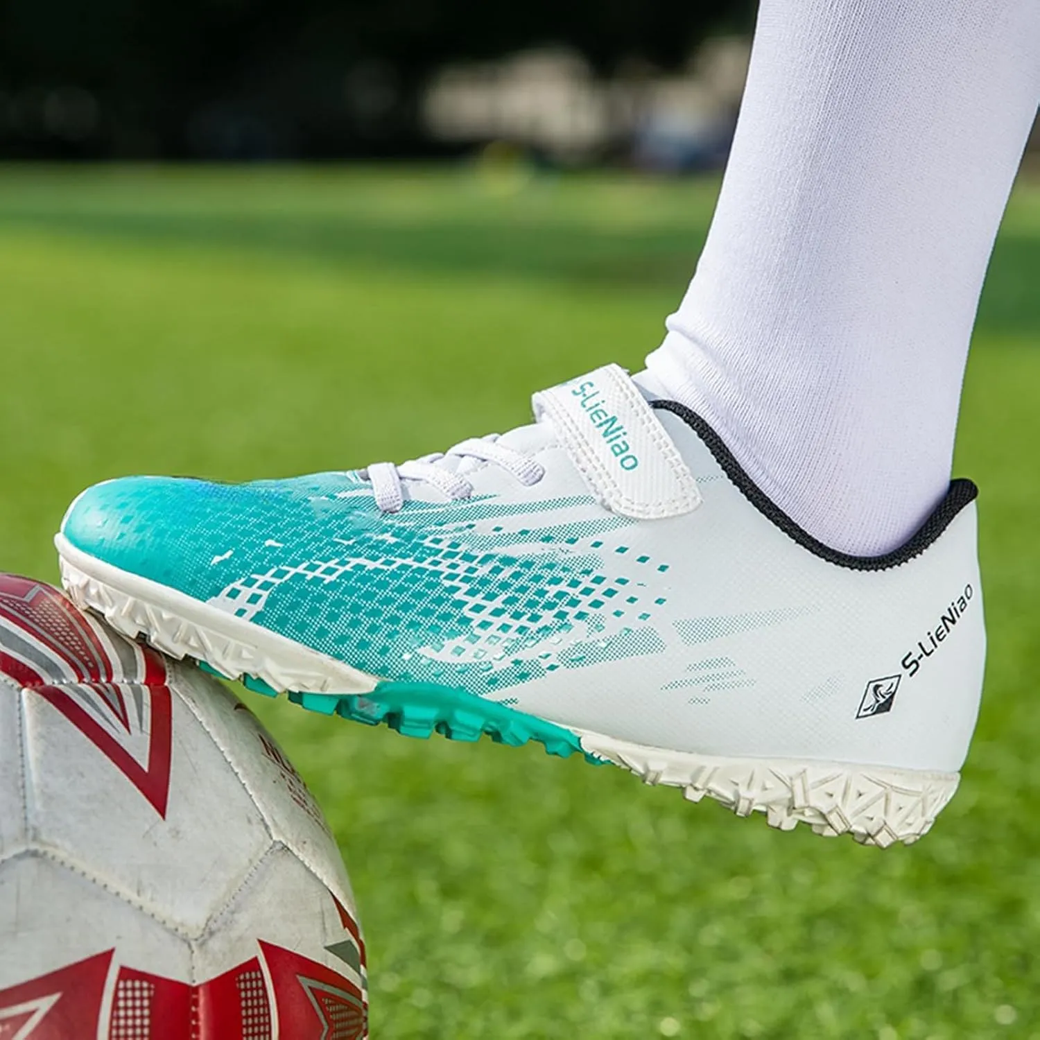 Kids Turf Soccer Shoes Boys Girls Youth Indoor Outdoor Soccer Cleats Football Shoes (Toddler/Little Kid/Big Kid)