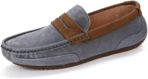 Loafers for Men Round Toe Suede Vamp Penny Loafers Lightweight Slip Resistant Anti-Slip Classic Slip-ons