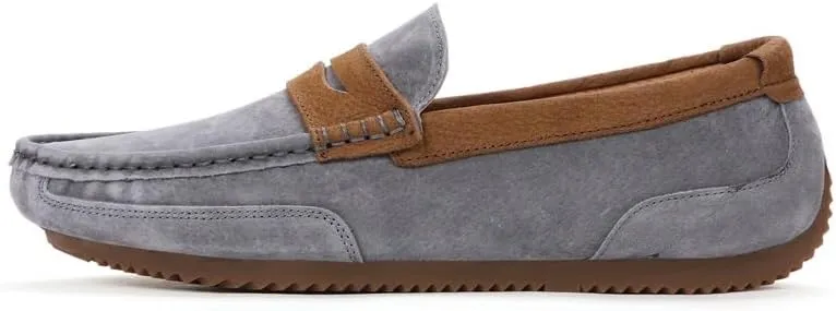 Loafers for Men Round Toe Suede Vamp Penny Loafers Lightweight Slip Resistant Anti-Slip Classic Slip-ons