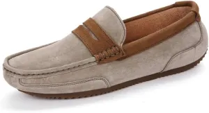 Loafers for Men Round Toe Suede Vamp Penny Loafers Lightweight Slip Resistant Anti-Slip Classic Slip-ons