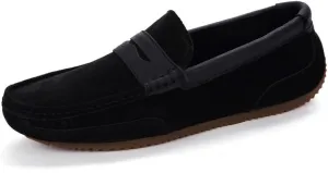 Loafers for Men Round Toe Suede Vamp Penny Loafers Lightweight Slip Resistant Anti-Slip Classic Slip-ons