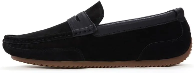 Loafers for Men Round Toe Suede Vamp Penny Loafers Lightweight Slip Resistant Anti-Slip Classic Slip-ons