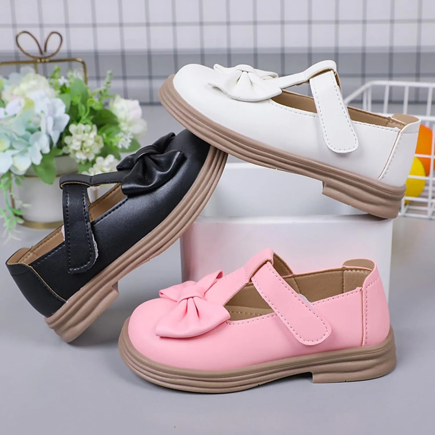 Mary Jane Dress Shoes for Girl Toddler Kids Platform Uniform Shoes School Oxford Flats for Girl Party Wedding Shoes