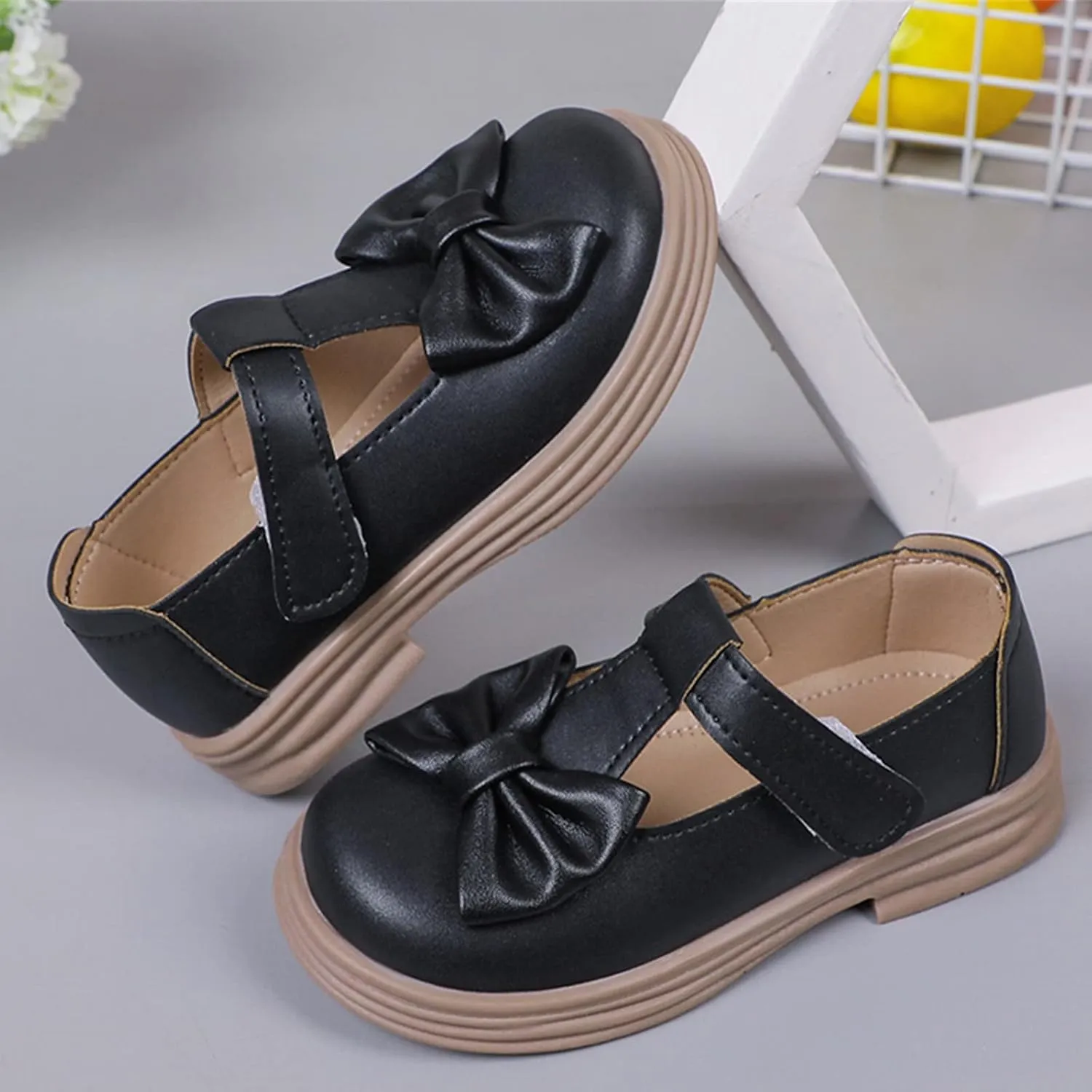 Mary Jane Dress Shoes for Girl Toddler Kids Platform Uniform Shoes School Oxford Flats for Girl Party Wedding Shoes