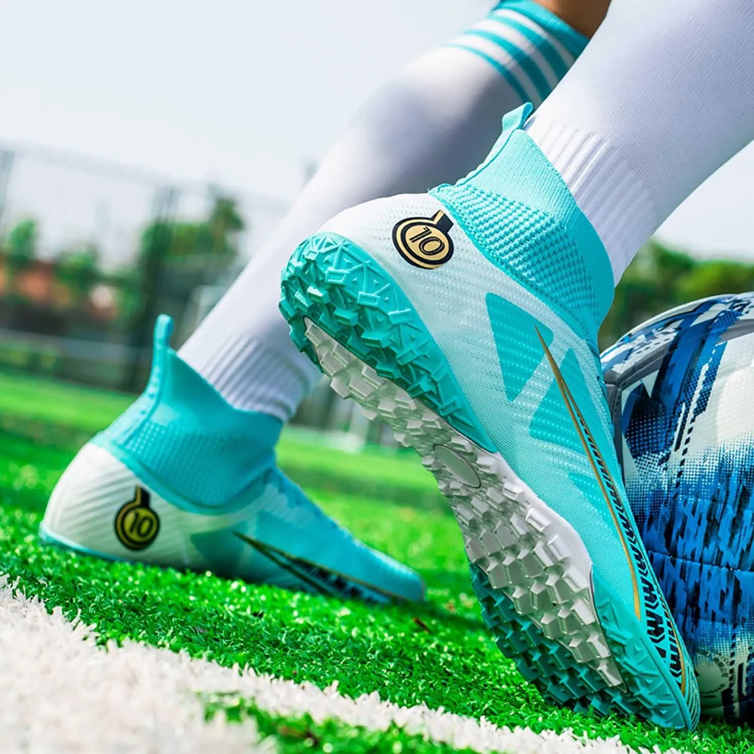 MEBAMY Soccer Cleats for Mens Womens Turf Soccer Shoes SD