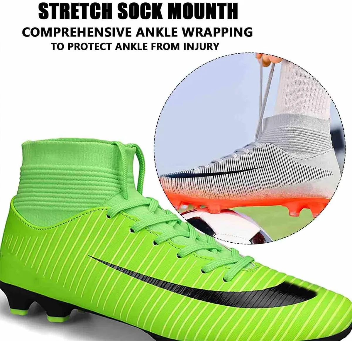 MEBAMY Soccer Cleats for Mens Womens Turf Soccer Shoes SD
