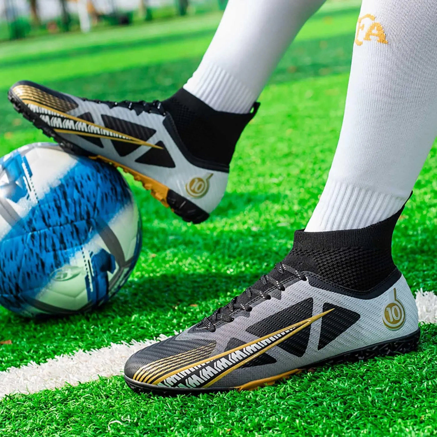 MEBAMY Soccer Cleats for Mens Womens Turf Soccer Shoes SD