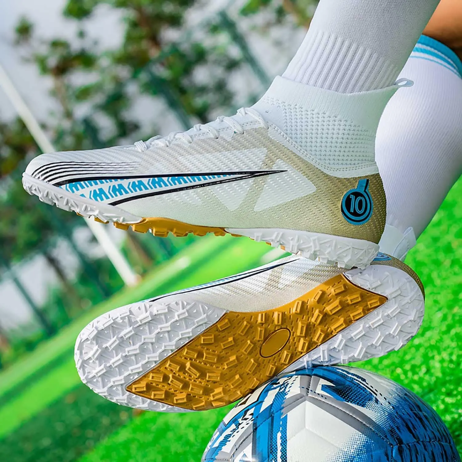MEBAMY Soccer Cleats for Mens Womens Turf Soccer Shoes SD
