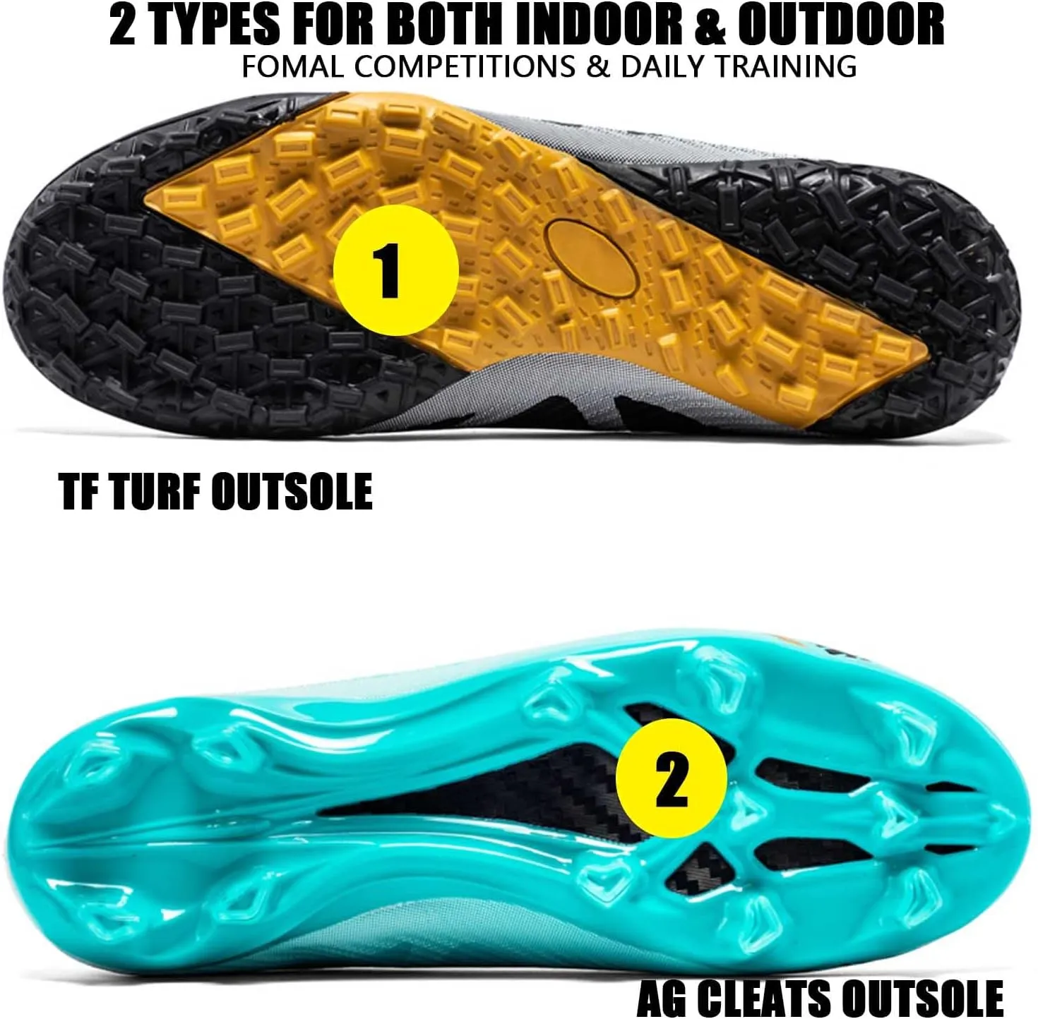 MEBAMY Soccer Cleats for Mens Womens Turf Soccer Shoes SD