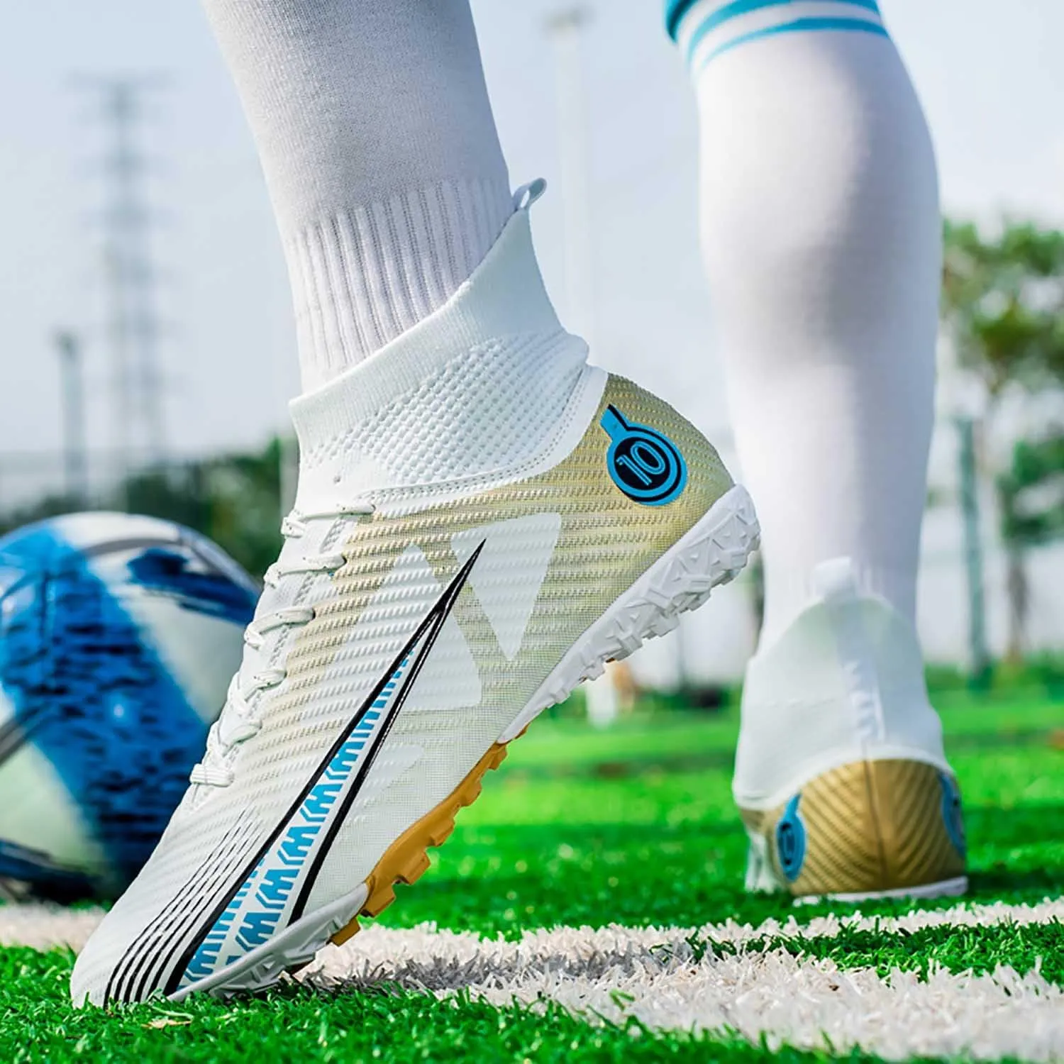 MEBAMY Soccer Cleats for Mens Womens Turf Soccer Shoes SD