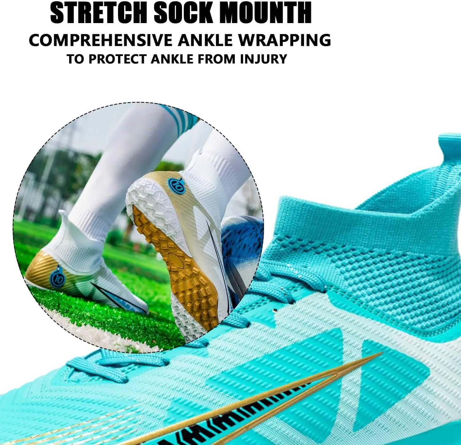 MEBAMY Soccer Cleats for Mens Womens Turf Soccer Shoes SD