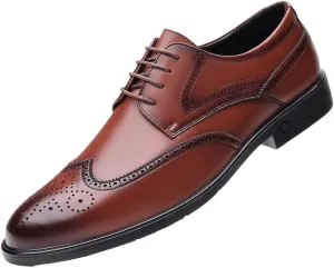 Men Casual Derby Shoes Mens Formal Business Classic Lace Up Wingtip Brogue Oxford Shoes