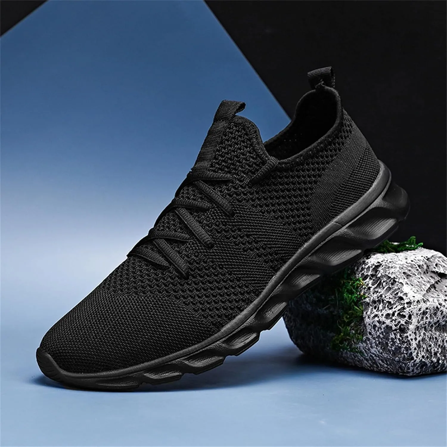 Men Solid Color Mesh Lace Up Casual Shoes Comfortable Breathable Soft Sole Men New Casual Sneaker Shoes