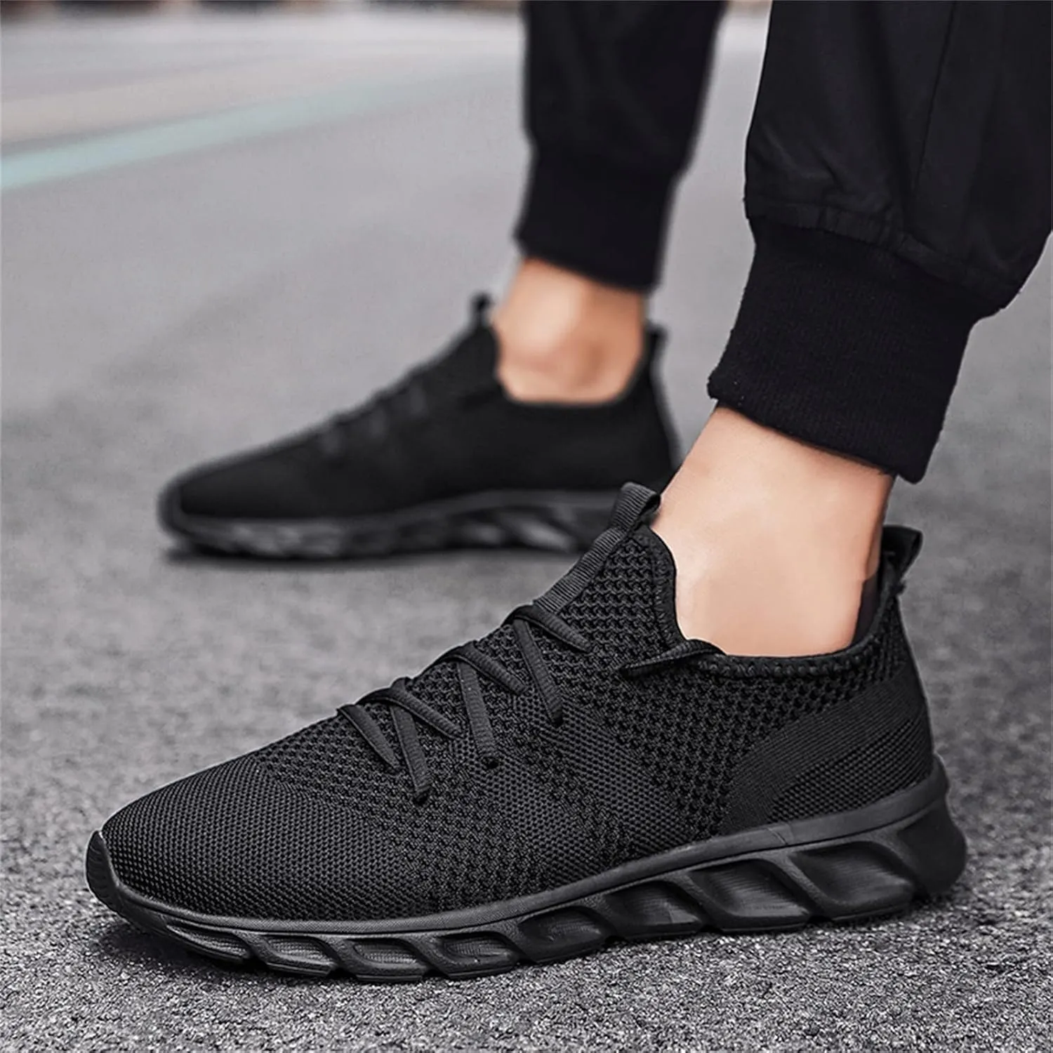 Men Solid Color Mesh Lace Up Casual Shoes Comfortable Breathable Soft Sole Men New Casual Sneaker Shoes