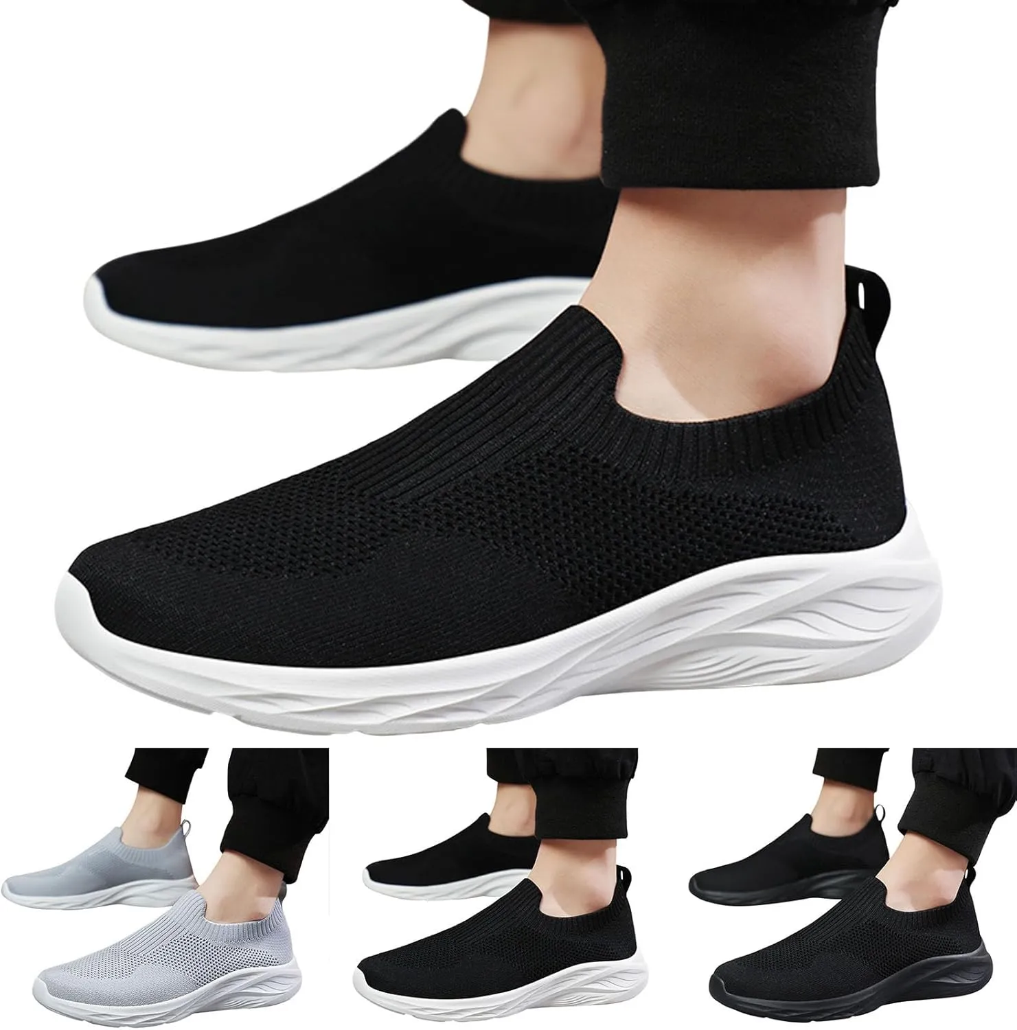 Men Sports Shoes Fashionable New Pattern Simple Pure Color Breathable Comfortable Lightweight Winter Sneaker Men