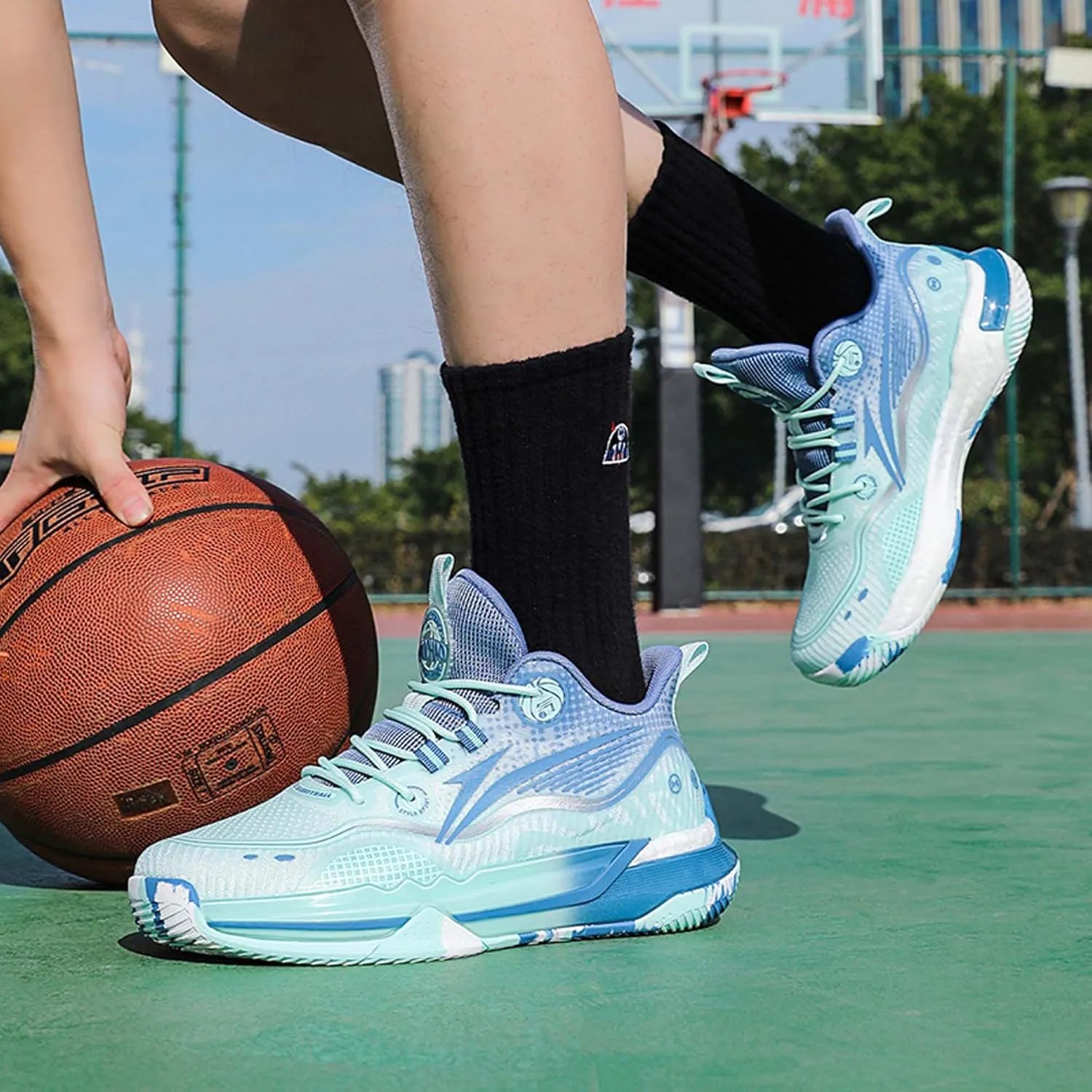 Men's Breathable High-Top Basketball Shoes with Arch Support – Anti-Slip Design for Outdoor Training, Casual Sports & Daily Wear