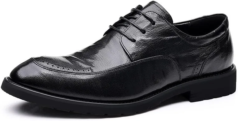 Men’s Brogue Oxford Shoes Genuine Leather Wingtip Dress Shoes for Business Wedding Casual