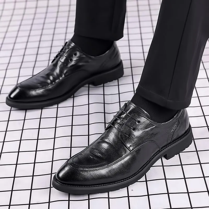 Men’s Brogue Oxford Shoes Genuine Leather Wingtip Dress Shoes for Business Wedding Casual