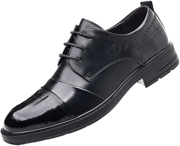Men's Brogue Oxford Shoes Mens Patent Leather Formal Business Dress Shoes Classic Lace Up Brogue Shoes(7)