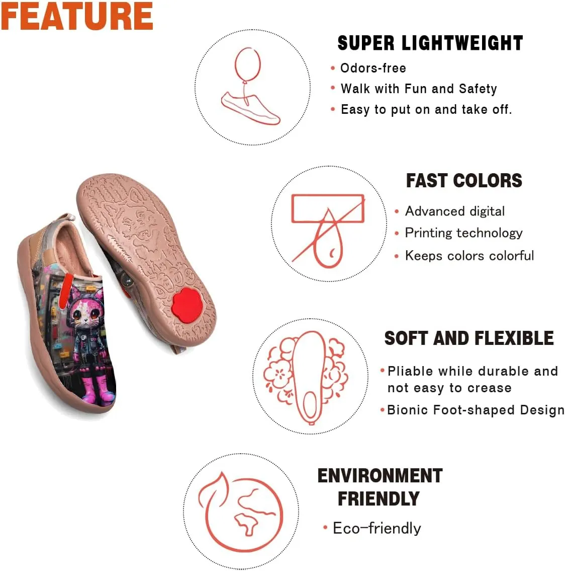 Men's Casual Loafers Animal Painted Sneakers Lightweight Slip-Ons Walking Travel Shoes Mechanical Style
