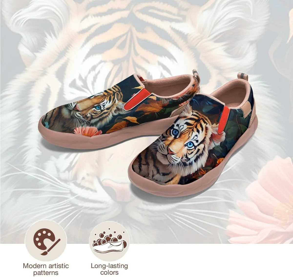 Men's Casual Loafers Animal Painted Sneakers Lightweight Slip-Ons Walking Travel Shoes Mechanical Style
