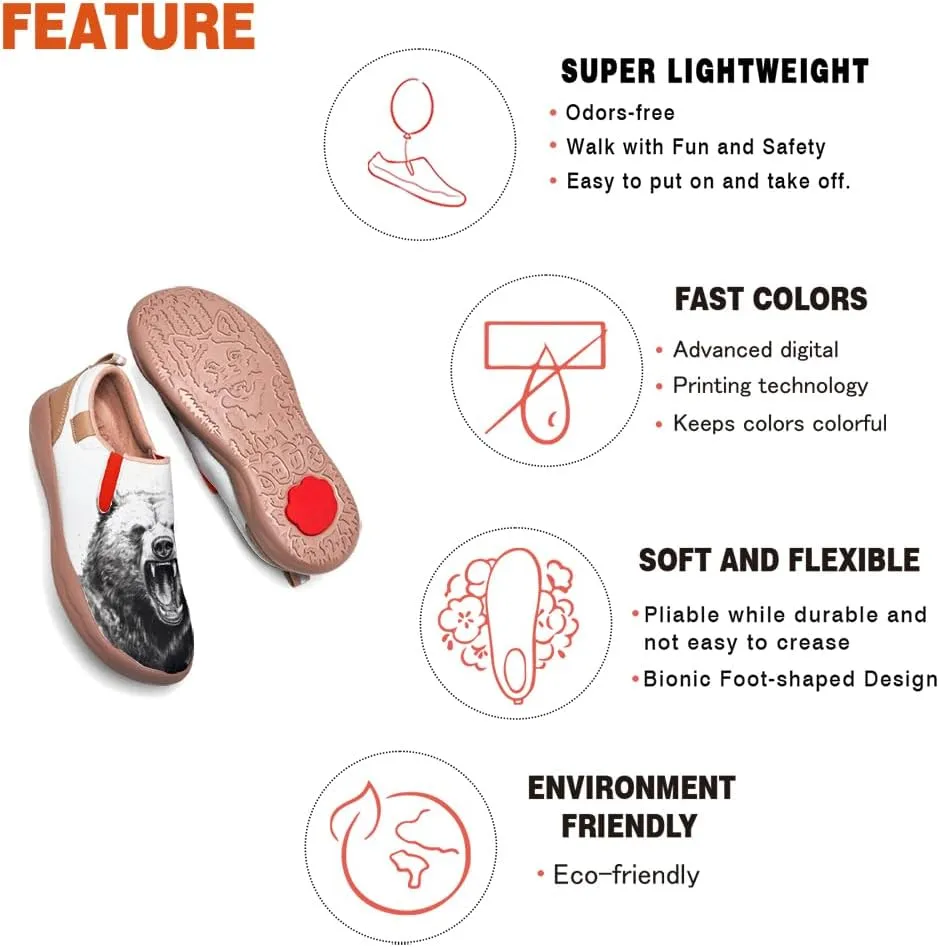 Men's Casual Loafers Animal Painted Sneakers Lightweight Slip-Ons Walking Travel Shoes Mechanical Style