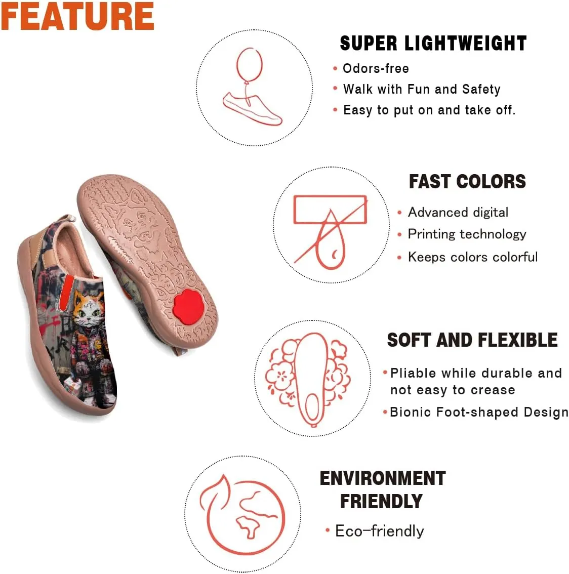 Men's Casual Loafers Animal Painted Sneakers Lightweight Slip-Ons Walking Travel Shoes Mechanical Style