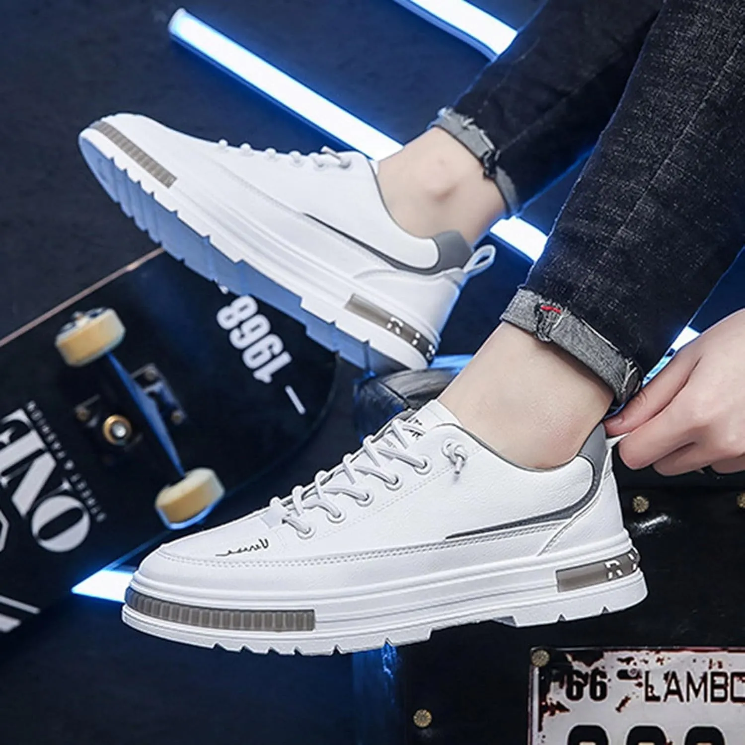 Men's Casual Versatile Flat Sole Shoes Men's Low Top Sports Shoes Mens Casual Canvas Sneaker