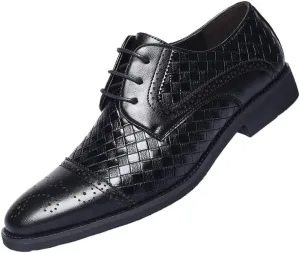 Men's Classic Derby Shoes Casual Formal Business Oxford Shoes for Men Height Increasing Non-Slip Softsole Walking Tuxedo Shoes
