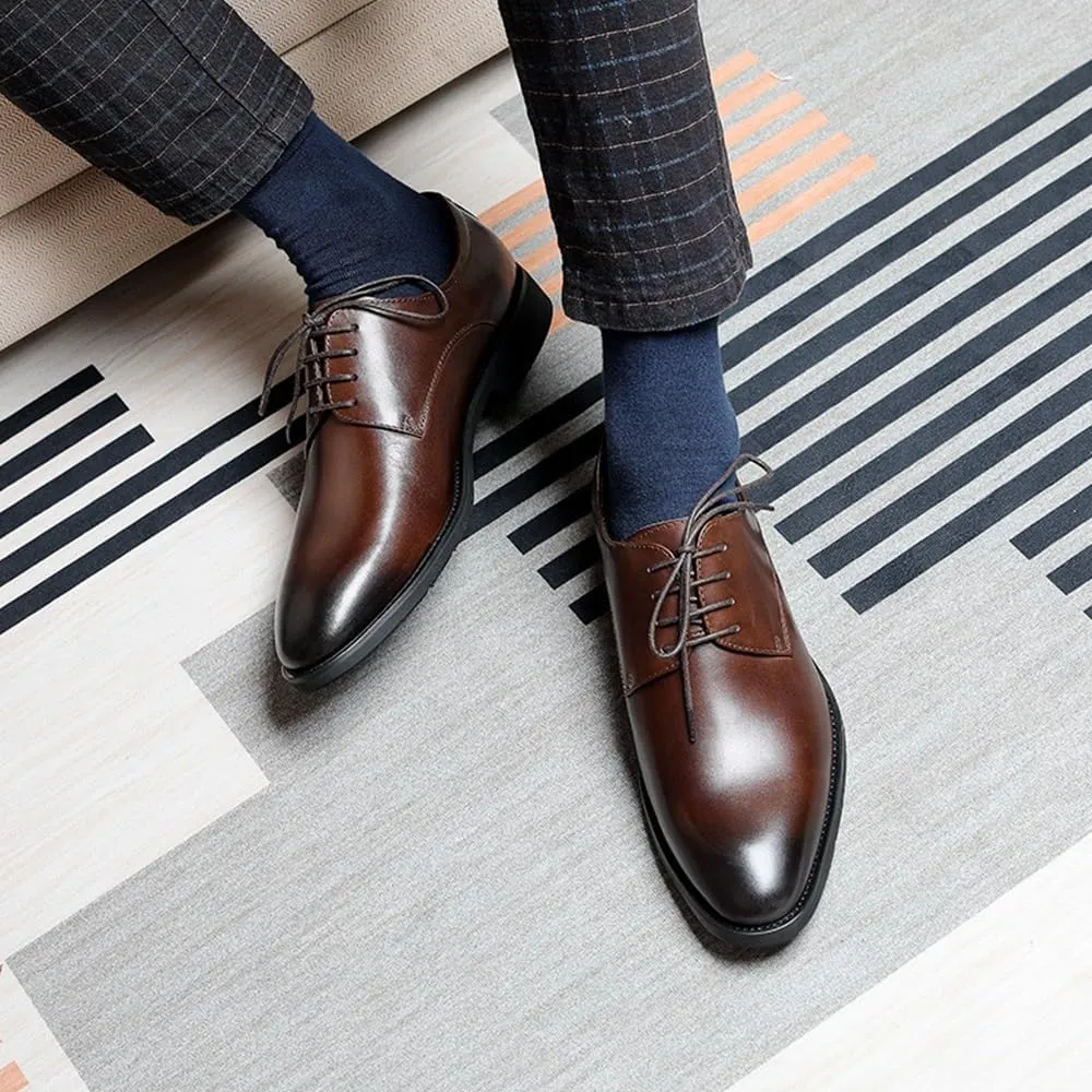 Men's Classic Derby Shoes - Comfortable Loafers for Weddings, Office, and Formal Events